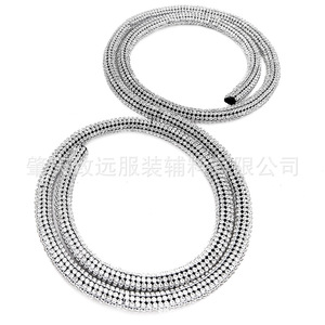 Cordón de malla de aluminio con diamantes de imitación de 2 mm, redondo, de 7 filas, para decoración de accesorios de ropa DIY, adornos de cristal. - Product Image 5