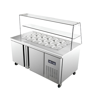 Refrigerador/Congelador Comercial Bajo Mostrador, Sin Escarcha, Enfriado por Aire, Acero Inoxidable, Enfriamiento Rápido para Barra de Ensaladas y <span class=keywords><strong>Mesa</strong></span> de Preparación de Pizza - Product Image 4