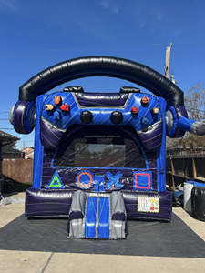 Combo <span class=keywords><strong>de</strong></span> Casa Inflable Comercial Personalizada con Tobogán <span class=keywords><strong>de</strong></span> <span class=keywords><strong>Agua</strong></span> y Parque <span class=keywords><strong>de</strong></span> Trampolines, 5x5m, Material <span class=keywords><strong>de</strong></span> PVC/Oxford, para Adultos y Niños - Product Image 5