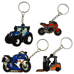 Custom 2d Logo Motorcycle Rubber Sillicon Key Chain Plastic 3d Soft Cartoon Pvc Keychain Ring