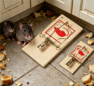 House Rodents Mice Trap for Garden Kitchen Quick Effective Safe Catcher Killer Pedal Metal <b>Rat</b> Clamp Wood Mouse Traps - Product Image 4
