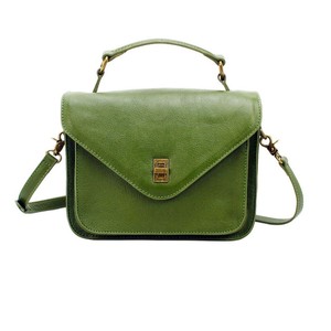 Bolso Bandolera de Cuero para Mujer, Verde, Horizontal, con Cierre de Hebilla, Resistente, para Uso Diario - Product Image 5