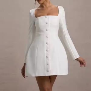 เดรสแฟชั่นวินเทจปี 2025 สไตล์ลำลองหรูหรา เซ็กซี่ ทรงเข้ารูป ผ้าฝ้ายเนื้อดี สำหรับสุภาพสตรี - Product Image 1