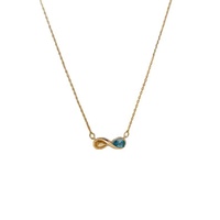 Collier pendentif en pierre de naissance personnalisé QIUHAN, forme en 8 avec 12 pierres de naissance, lettres assorties, pierre de naissance du mois de naissance, à porter tous les jours