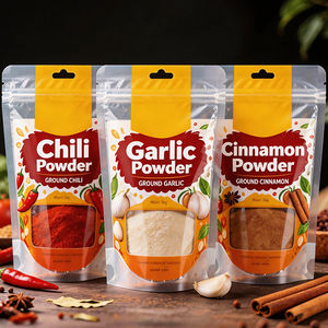 Bolsas de Especias Personalizadas con Ventana Transparente, Reutilizables, de 250g y 100g, para Chile, Ajo, Canela y Otros Condimentos - Product Image 1