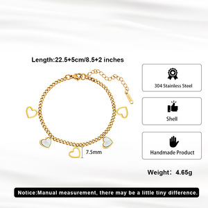 Fashion Summer Beach PVD 18K <b>Gold</b> Plated Stainless Steel Shell Heart <b>Anklets</b> for Women Gift Jewelry - Product Image 4
