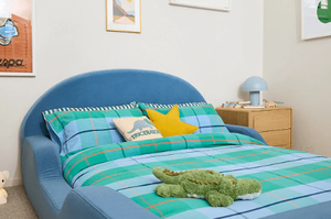 2026 Custom Modern Teddy Fur Kinder bett Extra sicher Standard Kinder bett Größe Kleinkind Flut Low Floor Design Schlafzimmer Schule umwelt freundlich - Product Image 5