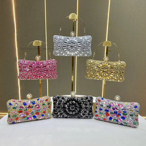 Cross-border New Diamond-encrusted Polyester Women's High-end Fashion <b>Clutch</b> Crossbody Bag Light Luxury Flash Tanjing - Product Image 4