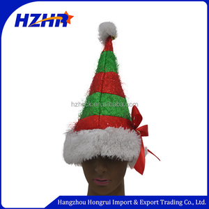 Chapeau d'elfe <span class=keywords><strong>de</strong></span> Noël fou et laid rayé vert rouge personnalisé - Product Image 5