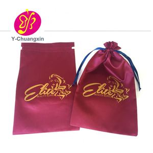 Bolsa de Embalaje para Cabello Virgen de 18x30cm con Cordón, Bolsa de Satén para Extensiones de Cabello - Product Image 6