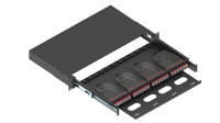 Panneau de brassage en fibre pour montage en rack 144-Core 19 "avec 4 cassettes OM3 MTP-LC