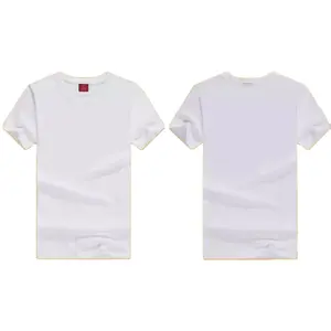 Algodão de manga curta XS 0.99usd 3XL 1.3usd boa qualidade barato liso oem logotipo sólida dos homens brancos em branco camisa do costume t