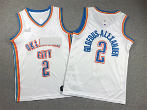Vente en gros de maillots de basket-ball Oklahoma2 # Gilgeous-Alexander 7 # Holmgren 8 # Williams 9 # Maillot de basket-ball américain Caruso avec coutures - Product Image 6