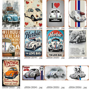 Póster Metálico Personalizado al por Mayor de 20x30 CM de la Serie Herbie Car, Decoración de Pared para Garaje, Fábrica y Hogar, Letrero Metálico Vintage - Product Image 3