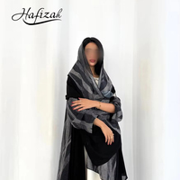 Abaya Hafizah 2026 Gris à Imprimé Abstrait pour Femme, Robe Musulmane de Luxe avec Patchwork Anthracite, Élégante Robe Kaftan de Dubaï et de Turquie pour le Ramadan