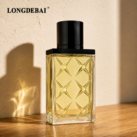 Flacon de parfum personnalisé, nouveau design, flacon de parfum carré unique pour homme, transparent, 50 ml, 80 ml, 100 ml, avec bouchon magnétique