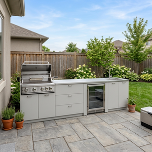 Custom Garden Modern Design Diy Outdoor <strong>Kitchen</strong> with Sink Faucet Zero Formaldehyde Patio 304 Stainless Steel Outdoor <strong>Kitchen</strong> - Product Image 1