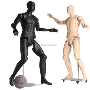 Vente de gros <span class=keywords><strong>Mannequin</strong></span> de sport debout en fibre de verre blanc/noir de luxe <span class=keywords><strong>Mannequin</strong></span> <span class=keywords><strong>homme</strong></span>/<span class=keywords><strong>homme</strong></span> avec roues - Product Image 1