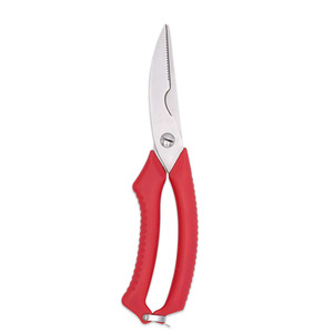 Kitchen Scissors Stainless Steel Red Straight Head Multi Functional Home Use Bone Fish Cutting Shears - Product Image 4