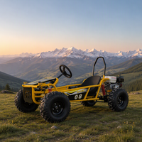 Nouveau Design en Promotion : Karts à Pédales 212cc 4 Temps avec Sièges Réglables, Marche Arrière, Phares Avant, Vitesse Maximale 85km/h, Voiture de Drift à Essence