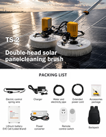 Machine de nettoyage professionnelle pour panneaux solaires TS-2, brosse rotative à double tête, perche réglable de 3,5m à 7,5m, outil de lavage électrique pour panneaux photovoltaïques