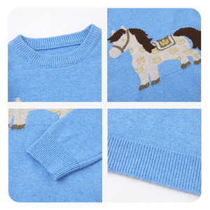 Pull <span class=keywords><strong>rond</strong></span> rouge Joychuang pour l'année du Cheval, unisexe, tricot d'hiver, haut <span class=keywords><strong>de</strong></span> Noël, couche <span class=keywords><strong>de</strong></span> base lourde - Product Image 5