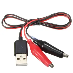 58CM Metal Alligator Clip Crocodile Electrical Clamp for Testing Probe Crocodile Test Clip to USB Adapter Multimeter Car Home