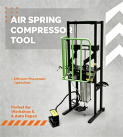 Compresseur de ressorts pneumatique à pédale avec pinces réglables, cage de sécurité, en acier robuste, vertical, pour garage et atelier