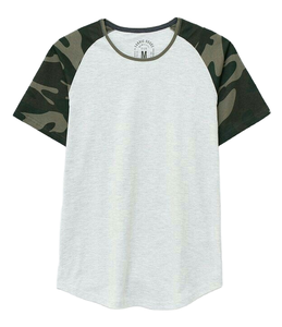 Raglan Three Quarter Sleeve <b>Polyester</b> Cotton Men's T-Shirt Men's Custom Camouflage Print T-Shirt Personalized Text/Name Breath - Product Image 1