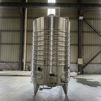 Cuve de fermentation en acier inoxydable 500L-1500L pour vignetterie, fermentateur industriel de vin rouge avec chemise de refroidissement