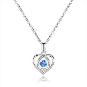 Collana con cuore in argento Sterling 925 per donna collana con ciondolo d'amore con zirconi per <span class=keywords><strong>gioielli</strong></span> regalo di san valentino compleanno per la <span class=keywords><strong>festa</strong></span> <span class=keywords><strong>della</strong></span> <span class=keywords><strong>mamma</strong></span> - Product Image 1