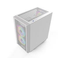 JNP TECH A02 New Style White Gaming MicroATX Mid Tower Steel Case with Iron Mesh Side Panel