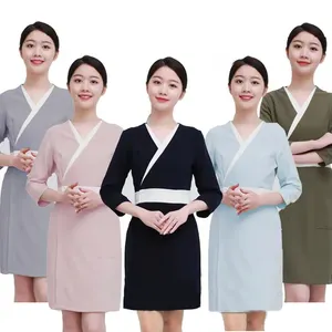 Vestido de spa de hotel, uniforme de mulheres roupas médicas