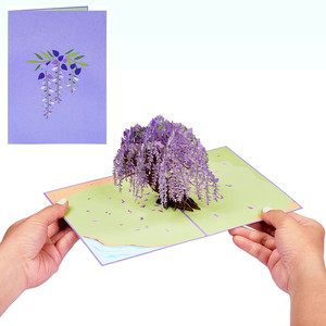 Thiết kế mới Quà Tặng Thẻ giấy 3D cây Wisteria pop-up thiệp chúc mừng ba chiều cho món quà sinh nhật - Product Image 1