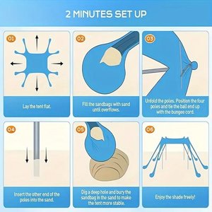 Le Youmei Portable Beach Tent Lycra Stretch <b>Tarp</b> Single Room Sun Shelter All Seasons Outdoor Use - Product Image 4