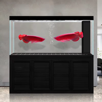Aquarium extérieur domestique éco-responsable avec support en aluminium et éclairage LED intelligent, en verre trempé ultra-blanc personnalisé pour la vente en gros