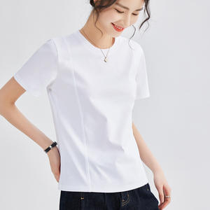 Custom Logo Casual <b>Summer</b> Women's Clothing <b>Ladies</b> Round Neck Loose Short Sleeve <b>T</b>-<b>shirt</b> Wholesale - Product Image 3