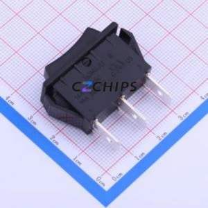 R-1-130-C6N-BB Rocker Switch Through hole Component (THT) Switch Concave Bend Solder Tab Black 16A - Product Image 1