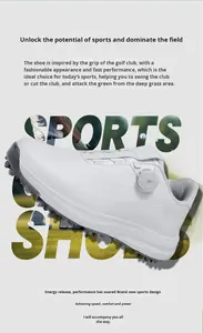 Chaussures <span class=keywords><strong>de</strong></span> <span class=keywords><strong>golf</strong></span> respirantes 2026 <span class=keywords><strong>en</strong></span> promotion pour hommes et femmes avec crampons fixes et boucle rotative, semelle intermédiaire <span class=keywords><strong>en</strong></span> caoutchouc - Product Image 4