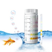 Forma de rectángulo de lujo seis y uno para dureza ácido de clorito residual alcalino y PH tira de papel de prueba de calidad del agua del acuario