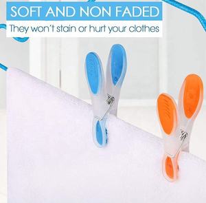 Pinces à <span class=keywords><strong>linge</strong></span> multifonctionnelles en plastique, clips robustes, pinces à <span class=keywords><strong>linge</strong></span> résistantes au vent, pinces à <span class=keywords><strong>linge</strong></span> en plastique avec poignée en caoutchouc souple - Product Image 3