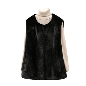2025 nuovo gilet <span class=keywords><strong>di</strong></span> pelliccia <span class=keywords><strong>di</strong></span> <span class=keywords><strong>visone</strong></span> Saga da donna autentico capospalla invernali Casual giacca senza maniche naturale senza maniche - Product Image 1