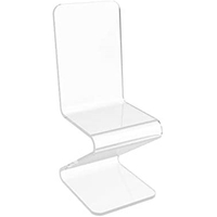 Chaise blanche en plexiglas, magnifique présentoir en bois massif, fauteuil en plexiglas, Transparent