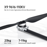 Moteur Hobbywing X9 9616, moteur CC sans balais à haute efficacité, CW CCW 12 14s, ensemble d'alimentation pour drone, pour drone quadricoptère de 16 kg, pièces de drone