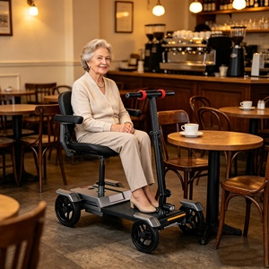Scooter de mobilité tout-terrain pliable et portable à 4 roues pour personnes âgées, en aluminium, puissant, ultra-léger, longue portée, à prix abordable - Product Image 1
