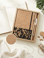 Coffret Cadeau Carnet Écologique A5, en Grains de Café, avec Liens en Liège, Fait Main, Papier Sans Acide Personnalisable