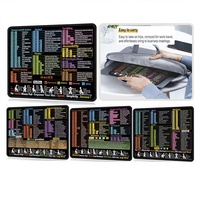 Tapis de Souris Personnalisable avec Raccourcis Clavier Anglais, Nouveau Design, Petit et Grand, Antidérapant, pour Bureau, Ordinateur Portable et PC