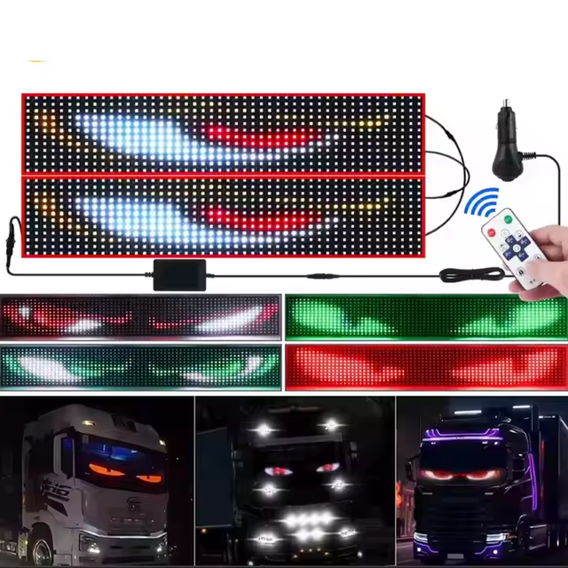 7''x3'' Flexible LED Matrix Panel Programmable Scrolling LED Display Sign Small Message Board with App Control for Car Party