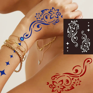 Plantilla Reutilizable para <span class=keywords><strong>Tatuajes</strong></span> <span class=keywords><strong>Temporales</strong></span> de Henna, para Aerógrafo, Plantilla Negra para <span class=keywords><strong>Tatuajes</strong></span> <span class=keywords><strong>Temporales</strong></span>, Adhesivo para <span class=keywords><strong>Tatuajes</strong></span> Semipermanentes - Product Image 2