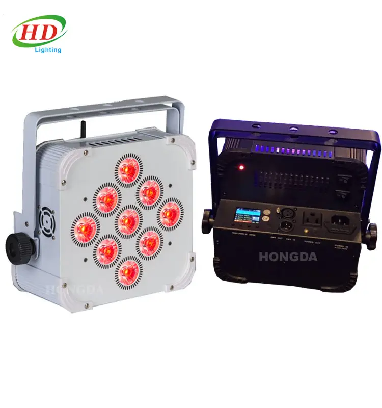 Reflector Par LED RGBWA UV de 9x18W para DJ, luz de discoteca, boda, Uplightingl, inalámbrico, DMX